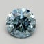 1.00 Ct. Fancy Intense Greenish Blue Round Lab Grown Diamond