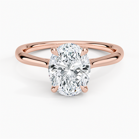 14K Rose Gold Freesia Cathedral Solitaire Ring