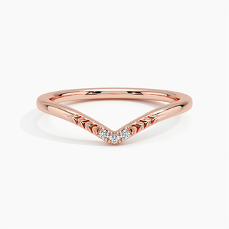 Laurel Contoured Diamond Ring in 14K Rose Gold