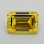 0.87 Ct. Fancy Vivid Yellow Emerald Lab Grown Diamond