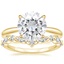 18KY Moissanite Freesia Ring with Curved Versailles Diamond Ring, smalltop view