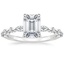 18K White Gold Versailles Hidden Halo Diamond Ring, smalltop view