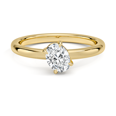 Angled Solitaire Diamond Ring
