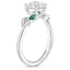 18K White Gold Arden Diamond Ring with Lab Emerald Accents, smallside view