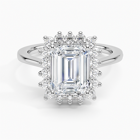 Platinum Sunburst Halo Diamond Ring (1/4 ct. tw.)