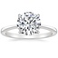18K White Gold Elle Solitaire Ring, smalltop view