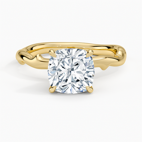 18K Yellow Gold Rose Thorn Solitaire Ring