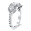 Three Stone Halo Diamond Ring, smallview