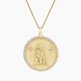 Luxe Leo Zodiac Diamond Medallion Necklace