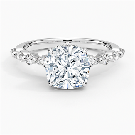 18K White Gold Versailles Hidden Halo Diamond Ring