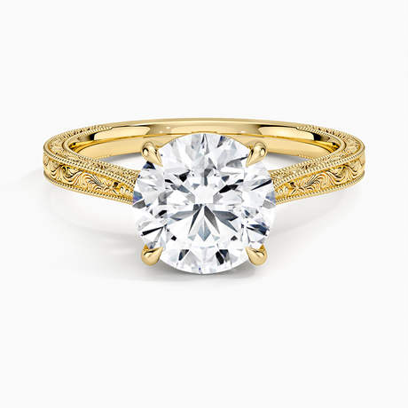 Engraved Engagement Ring - Elsie