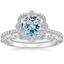 18KW Aquamarine Reina Diamond Ring with Versailles Diamond Ring (3/8 ct. tw.), smalltop view