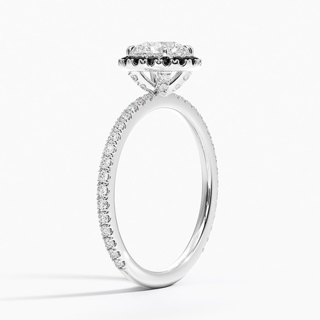 Waverly Halo Diamond Ring with Black Diamond Accents - Brilliant Earth