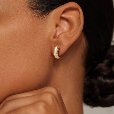 Vera Lab Diamond Hoop Earrings