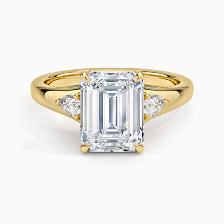 18K Yellow Gold Aria Three Stone Signet Diamond Ring (1/4 ct. tw.)