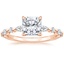 14K Rose Gold Versailles Hidden Halo Diamond Ring, smalltop view