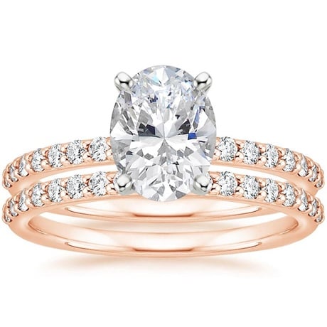 14K Rose Gold Petite Shared Prong Bridal Set (1/2 ct. tw.)