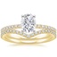 18KY Moissanite Ballad Diamond Ring (1/8 ct. tw.) with Flair Diamond Ring (1/6 ct. tw.), smalltop view