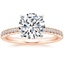 14K Rose Gold Corda Diamond Ring, smalltop view