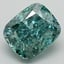 3.19 Ct. Fancy Vivid Bluish Green Cushion Lab Grown Diamond