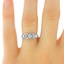 The Cara Ring, smalltop view on a hand