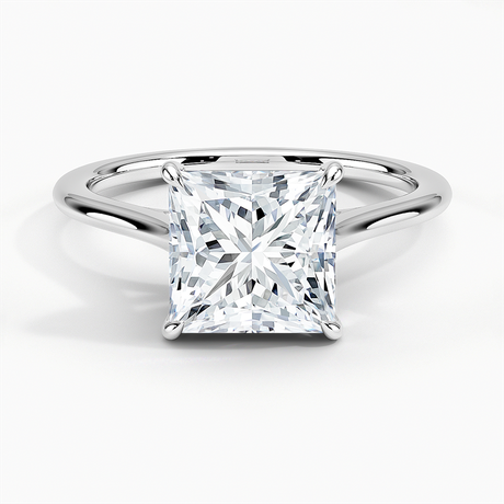 18K White Gold 1.4mm Provence Solitaire Ring