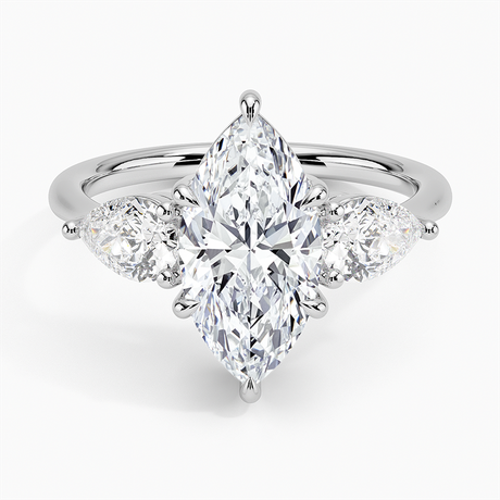Platinum Luxe Opera Three Stone Diamond Ring