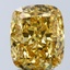 4.02 Ct. Fancy Vivid Yellow Cushion Lab Grown Diamond
