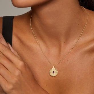 Star Garnet Medallion Necklace