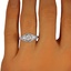 The Felina Ring, smallzoomed in top view on a hand