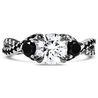 Custom Luxe Black Diamond Twist Ring