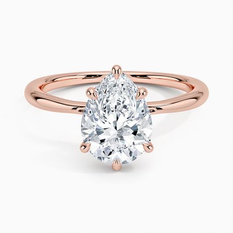 14K Rose Gold Freesia Hidden Halo Diamond Ring