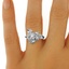 The Auracaria Ring, smallzoomed in top view on a hand