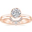 14K Rose Gold Noemi Ring with Lunette Diamond Ring