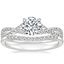 18K White Gold Chloe Diamond Ring (1/4 ct. tw.) with Petite Curved Diamond Ring (1/10 ct. tw.)