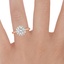 14K Rose Gold Lotus Flower Halo Diamond Ring (1/4 ct. tw.), smallzoomed in top view on a hand