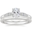 18K White Gold Isadora Diamond Ring with Petite Comfort Fit Wedding Ring