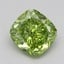 1.03 Ct. Fancy Vivid Green Cushion Lab Grown Diamond