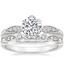 18K White Gold Peony Diamond Ring with Coronet Diamond Ring