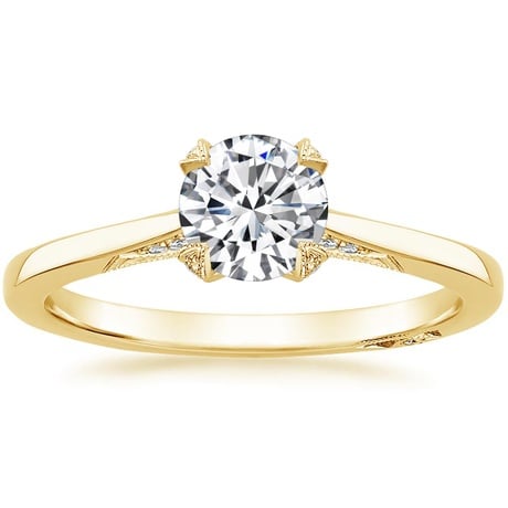 Cathedral Shoulder Diamond Accented Prong Setting