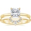 18K Yellow Gold Petite Heritage Diamond Ring with Lunette Diamond Ring