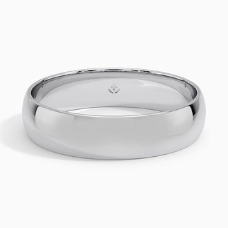 Slim Profile 5mm Wedding Ring in 18K White Gold