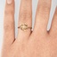 The Rosaline Ring, smalltop view on a hand