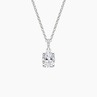 Pavé Diamond Bail Pendant in 18K White Gold