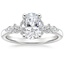18K White Gold Rosette Diamond Ring, smalltop view