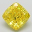 2.53 Ct. Fancy Vivid Yellow Cushion Lab Grown Diamond