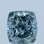 1.43 Ct. Fancy Intense Greenish Blue Cushion Lab Grown Diamond