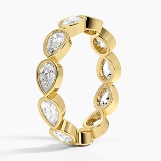 East-West Bezel Pear Eternity Lab Diamond Ring