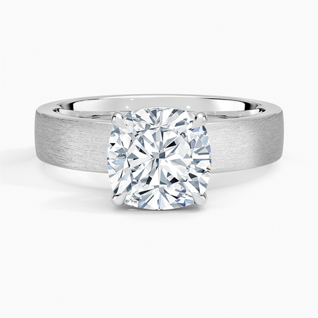 Platinum Peyton 4mm Satin Finish Solitaire Ring