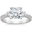 Platinum Antique Scroll Engraved Three Stone Diamond Ring (1/3 ct. tw.), smalltop view